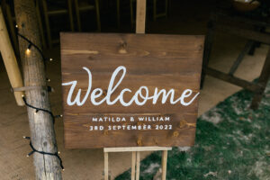 wedding welcome sign stationary and decor
