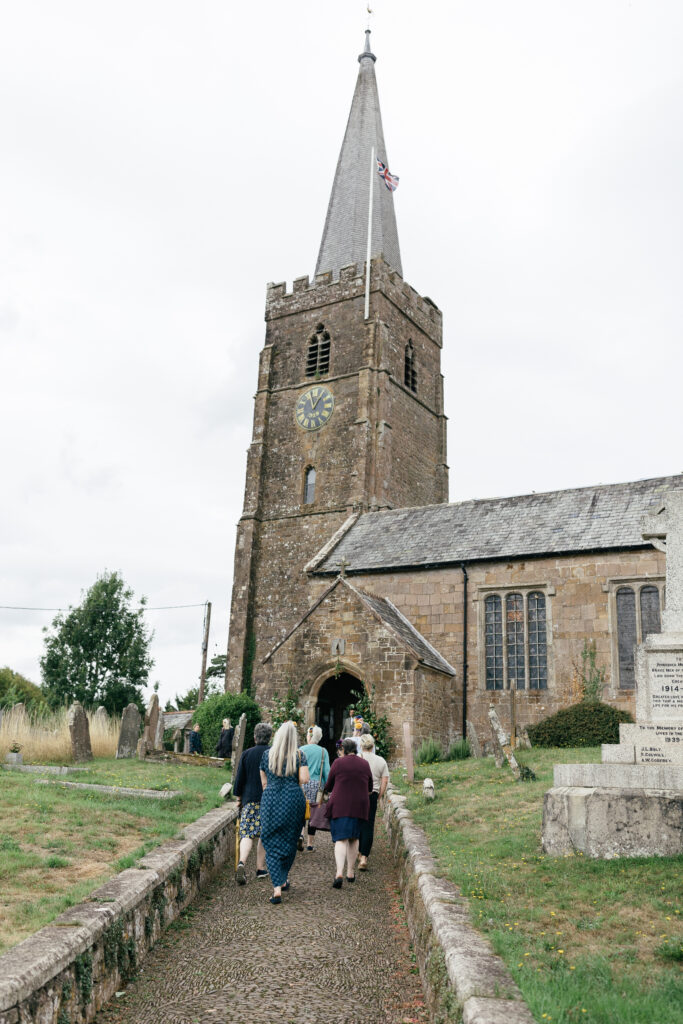 Country rustic church wedding photography and Videography Rustic farm family wedding in devon