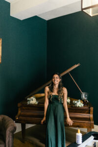 Bridesmaid portrait at French Chateau wedding photography and videography