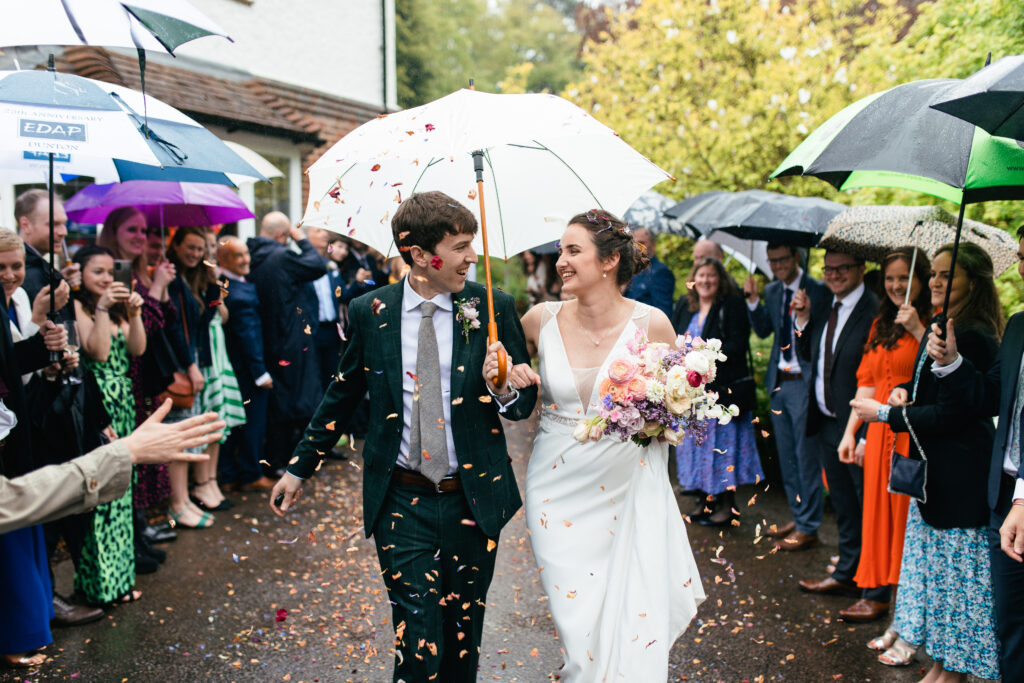 A rainy English garden wedding