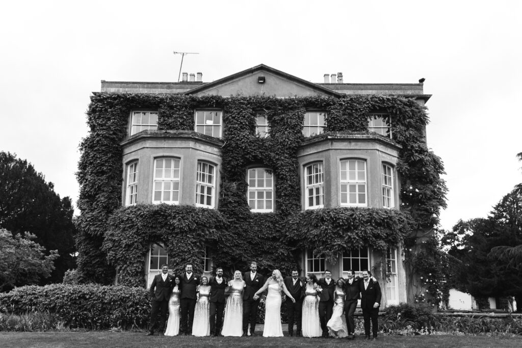 Northbrook park wedding venue with bridesmaids and groomsmen