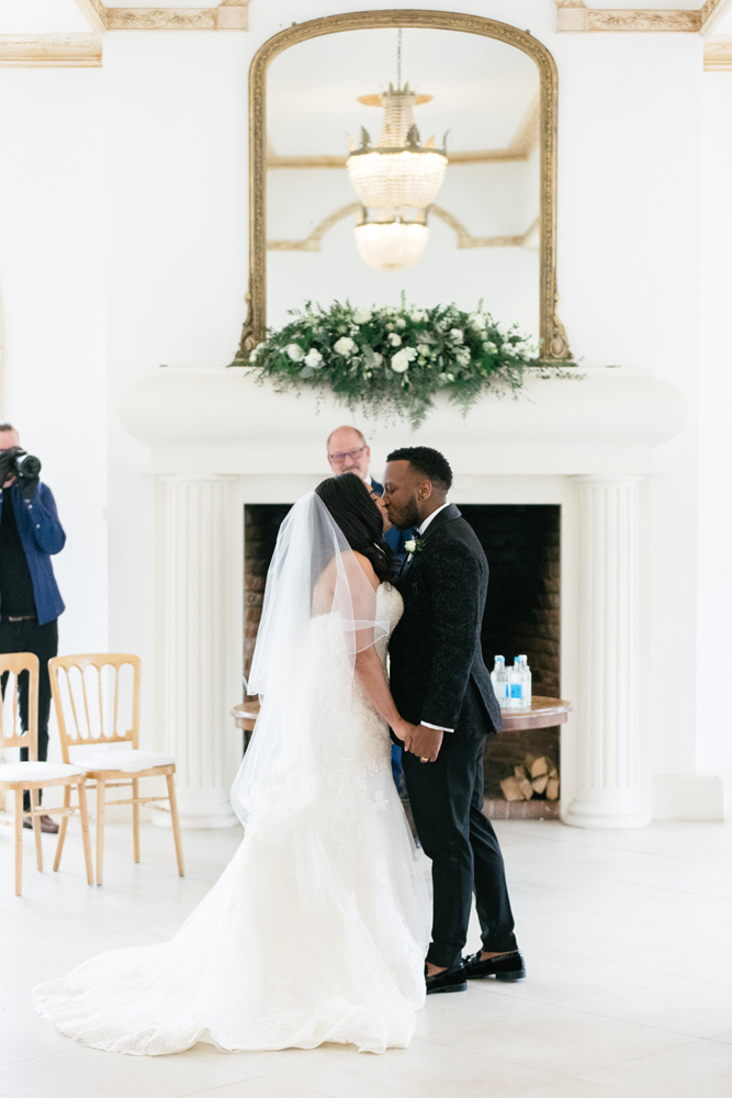 Couple kiss after becoming man and wife 